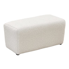 Load image into Gallery viewer, White Upholstered Teddy Fleece Ottoman Bench Set