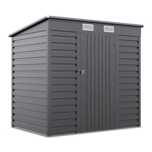 Load image into Gallery viewer, 6 x 4ft Grey Outdoor Galvanized Steel Storage Shed