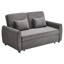Load image into Gallery viewer, Grey Convertible Sofa Bed with 2 Pillows
