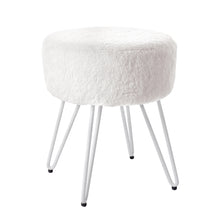 Load image into Gallery viewer, Premium Vanity Stool Faux Fur Upholstered Stool