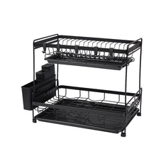 Load image into Gallery viewer, 2 Tier Dish Drying Rack with Drainboards