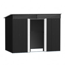 Load image into Gallery viewer, 8.5 x 6ft Garden Metal Storage Shed with Lockable Sliding Doors - Black
