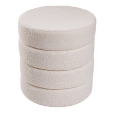 Load image into Gallery viewer, Round Channel Upholstered Ottoman