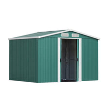 Load image into Gallery viewer, 6 x 8ft Large Metal Garden Tool Storage Shed - Green