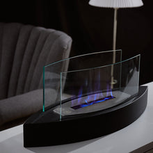 Load image into Gallery viewer, Metal Bio-Ethanol Tabletop Fireplace with Flame Guard Black Fireplaces Living and Home