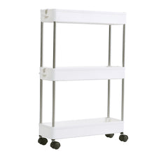 Load image into Gallery viewer, Slim Standing 3-Tier Corner Storage Rack Shelf Plastic for Kitchen Bathroom