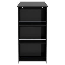 Load image into Gallery viewer, Kitchen Breakfast Bar Table Dining Table Coffee Table with 3 Tier Storage Rack Black Ding Table Living and Home