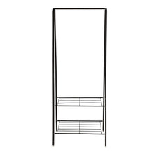 Load image into Gallery viewer, Livingandhome Freestanding Metal Clothing Rack with 2-Tier Wire Shelf
