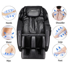 Load image into Gallery viewer, 135.9cm D Real Relax Black Faux Leather Massage Chair with 6 Pre-Set Auto Modes Message Chairs Living and Home
