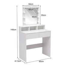 Load image into Gallery viewer, 145cm H Makeup Dressing Table with Lighted Mirror Dressing Tables Living and Home