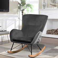 Load image into Gallery viewer, Grey Linen Cushion Rocking Chair Living and Home