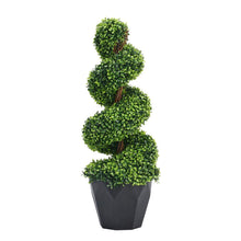 Load image into Gallery viewer, 2 Pack Artificial Topiary Spiral Boxwood Tree Fake Plant Artificial Plants Living and Home