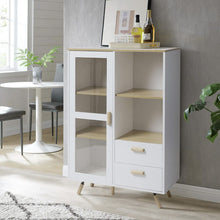 Load image into Gallery viewer, Side Cabinet with Glass Door and 2 Drawers Living and Home