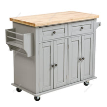 Load image into Gallery viewer, Modern Rolling Wooden Kitchen Island Cart with Storage Cabinet Living and Home