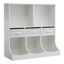 Load image into Gallery viewer, 3-Tier Open Style Toy and Book Storage Cabinet Living and Home White
