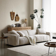 Load image into Gallery viewer, Cottonfy Elegant Linen Tofu Block Fabric Down Sofa Cottonfy UK 3 Seater Full-Paid