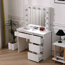 Load image into Gallery viewer, 43cm D Hollywood Dressing Table with Large Lighted Mirror Dressing Tables Living and Home