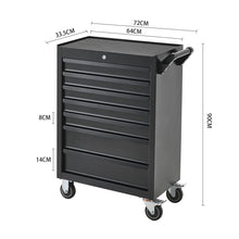 Load image into Gallery viewer, Lockable 7 Drawer Tool Trolley Rolling Cabinet Tool Storage Cabinets Living and Home