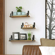 Load image into Gallery viewer, 3Pcs Rustic Metal Wood Floating Shelf Brackets Living and Home