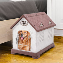 Load image into Gallery viewer, 48cm W Elevated Plastic Dog House with Wire Door Dog Houses Living and Home