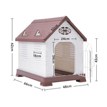 Load image into Gallery viewer, 48cm W Elevated Plastic Dog House with Wire Door Dog Houses Living and Home