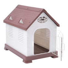Load image into Gallery viewer, 48cm W Elevated Plastic Dog House with Wire Door Dog Houses Living and Home