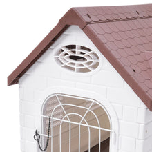 Load image into Gallery viewer, 48cm W Elevated Plastic Dog House with Wire Door Dog Houses Living and Home