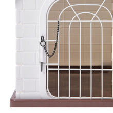 Load image into Gallery viewer, 48cm W Elevated Plastic Dog House with Wire Door Dog Houses Living and Home