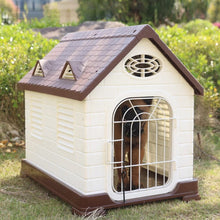 Load image into Gallery viewer, 48cm W Elevated Plastic Dog House with Wire Door Dog Houses Living and Home