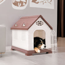 Load image into Gallery viewer, 48cm W Elevated Plastic Dog House with Wire Door Dog Houses Living and Home