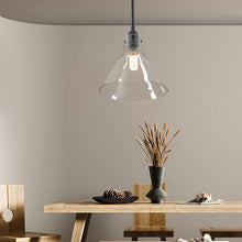 Load image into Gallery viewer, Matte Black 1-Light Pendant with Clear Glass Lampshade Pendant Lights Living and Home