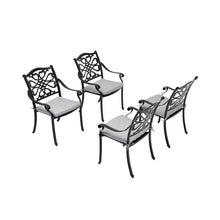 Load image into Gallery viewer, 4Pcs Aluminum Outdoor Patio Dining Armchair with Thick Cushions Patio Side Chairs Living and Home