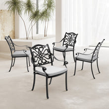 Load image into Gallery viewer, 4Pcs Aluminum Outdoor Patio Dining Armchair with Thick Cushions Patio Side Chairs Living and Home
