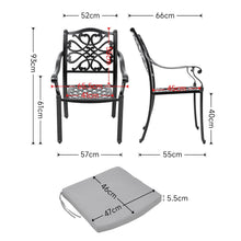 Load image into Gallery viewer, 4Pcs Aluminum Outdoor Patio Dining Armchair with Thick Cushions Patio Side Chairs Living and Home