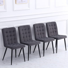 Load image into Gallery viewer, 44 cm Height Set of 4 Tufted Modern Armless Dining Chairs with Metal Legs Dining Chairs Living and Home