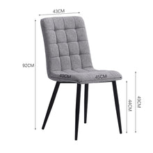 Load image into Gallery viewer, 44 cm Height Set of 4 Tufted Modern Armless Dining Chairs with Metal Legs Dining Chairs Living and Home