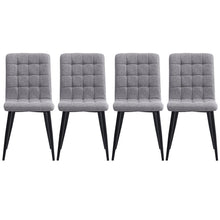 Load image into Gallery viewer, 44 cm Height Set of 4 Tufted Modern Armless Dining Chairs with Metal Legs Dining Chairs Living and Home