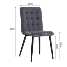 Load image into Gallery viewer, 44 cm Height Set of 4 Tufted Modern Armless Dining Chairs with Metal Legs Dining Chairs Living and Home