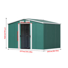 Load image into Gallery viewer, 6 x 8ft Large Metal Garden Tool Storage Shed - Green