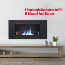 Load image into Gallery viewer, 43'' W Surface Wall Mounted Bio-Ethanol Fireplace Black Fireplaces Living and Home