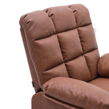 Load image into Gallery viewer, Brown Faux Leather Upholstered Recliner Armchair