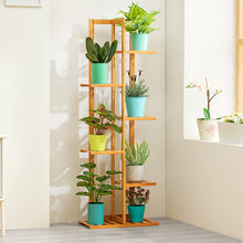 Load image into Gallery viewer, 5/6 Tier Flower Stand Plant Pot Display Ladder Shelves Bamboo Shelf Storage Rack Bookcases & Standing Shelves Living and Home Beige