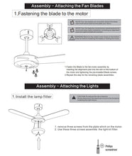 Load image into Gallery viewer, Silver 3 Blade Ceiling Fan with LED Lamp & Remote Control 42Inch Ceiling Light Living and Home