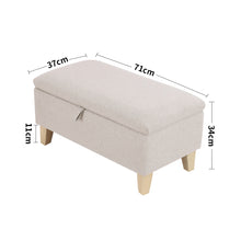 Load image into Gallery viewer, Linen Upholstered Storage Ottoman Footstool
