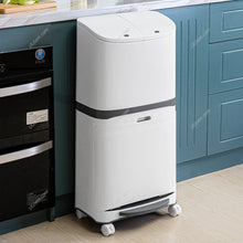 Load image into Gallery viewer, 48L Plastic Step On Multi-Compartments Rubbish & Recycling Bin Kitchen Waste Bins Living and Home