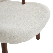 Load image into Gallery viewer, Sherpa Fleece Single Sofa and Footstool Set with Wooden Legs
