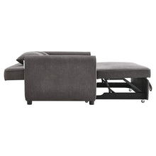 Load image into Gallery viewer, Grey Convertible Sofa Bed with 2 Pillows