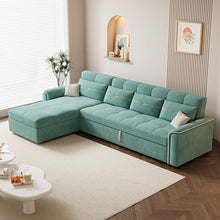 Load image into Gallery viewer, Cottonfy Multifunctional Mint Velvet Pull Out Chaise Sofa Bed with Storage Cottonfy UK Corner-1 Full-Paid
