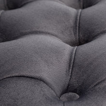 Load image into Gallery viewer, Square Velvet Upholstered Buttoned Footstool - Grey