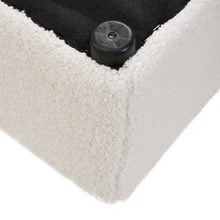 Load image into Gallery viewer, White Upholstered Teddy Fleece Ottoman Bench Set